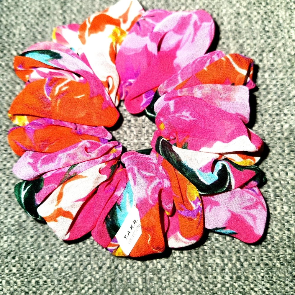 Colorful Floral Scrunchie